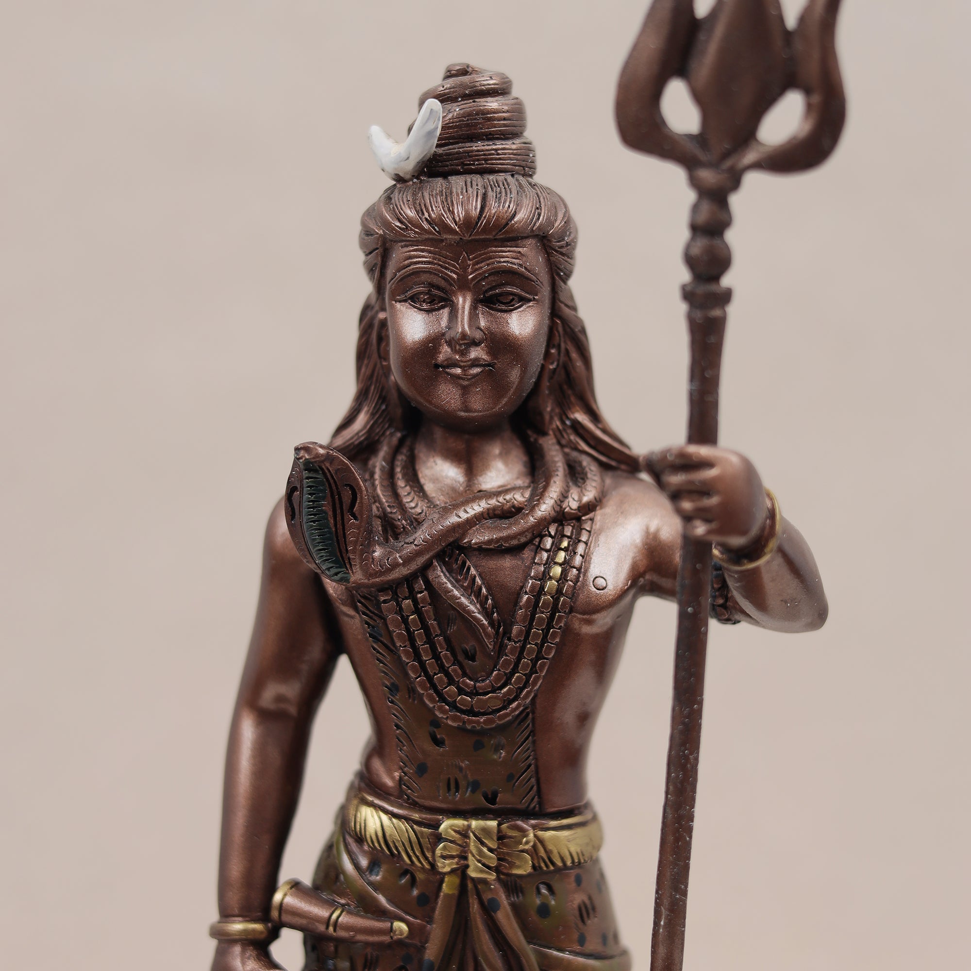 Standing Lord Shiva Idol | Copper Finish | 12 Inch (1 Feet)
