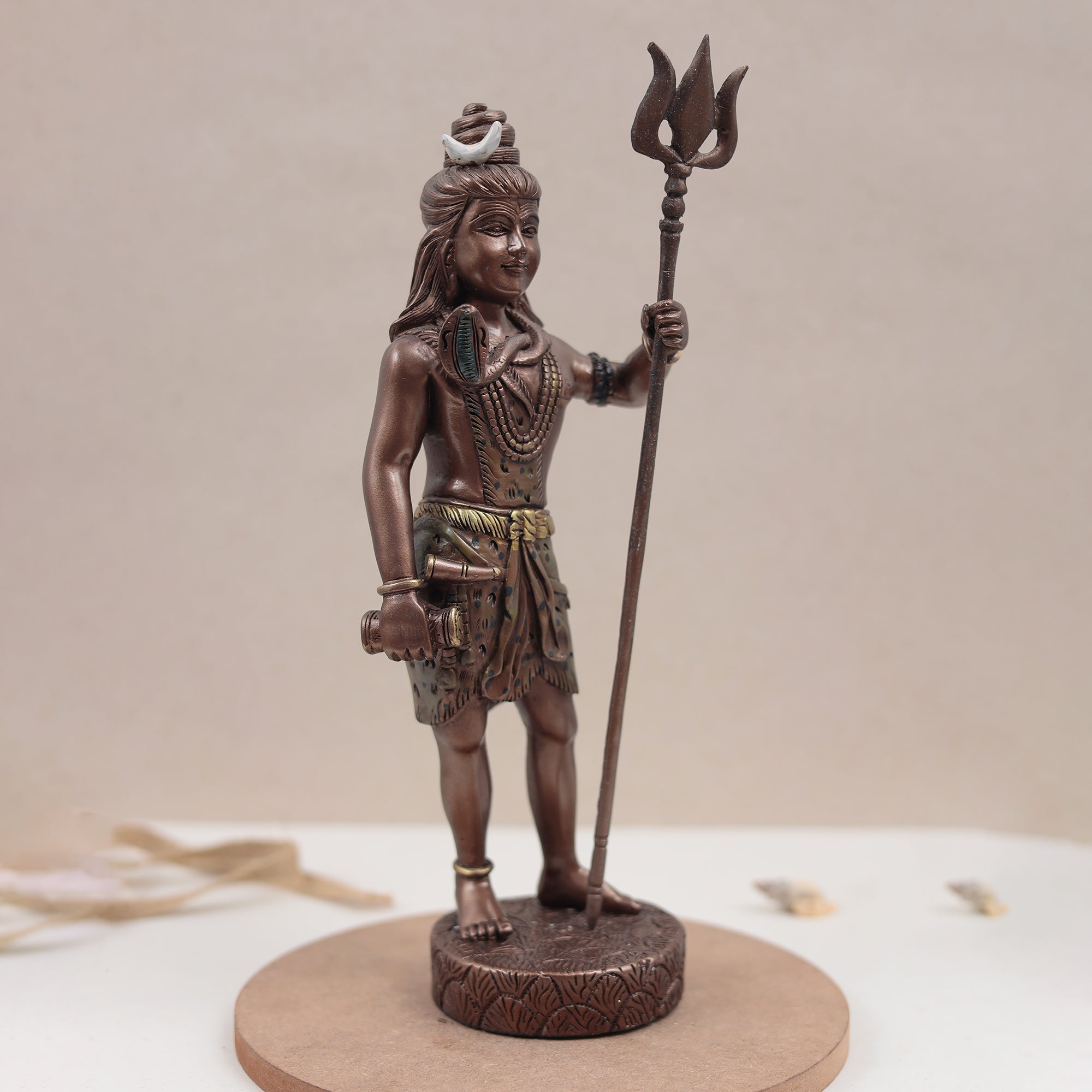 Standing Lord Shiva Idol | Copper Finish | 12 Inch (1 Feet)