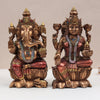 Copper Finish Lakshmi–Ganesh Lotus Idol Set – 9 Inch (Pair) Perfect for Diwali/Gift/Home Decor