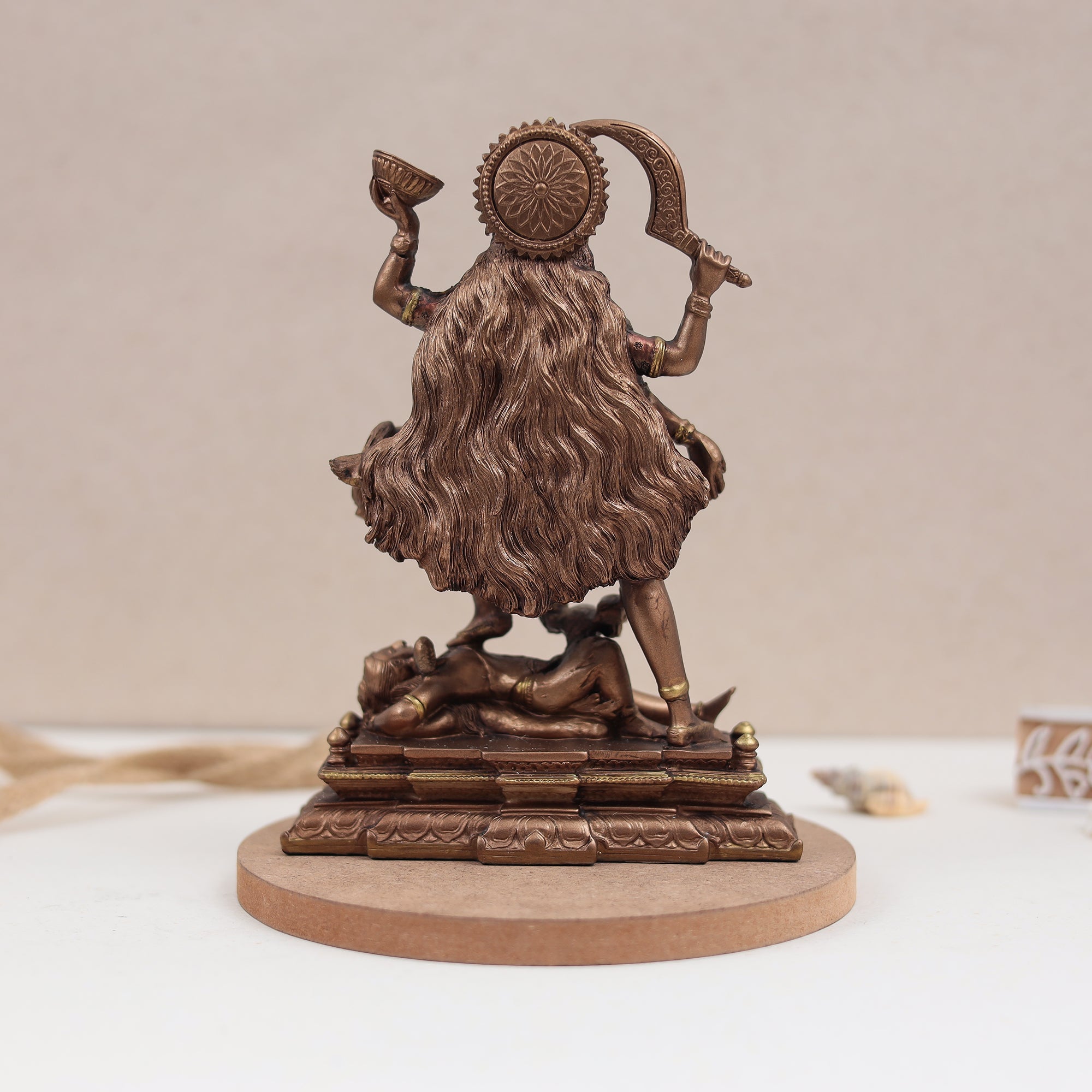 Cold Cast Resin Bronze Maa Kali Idol, Puja Sculpture | 7.5 Inches