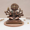 Seated Panchmukhi Hanuman Blessing Statue in Copper Finish | 8 Inches