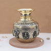 Pure Brass Ashta Lakshmi Kalash (Sacred Vessel) In 8 Inches