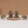 Diwali Special Brass Lakshmi and Ganesh Set With Elephant Pair