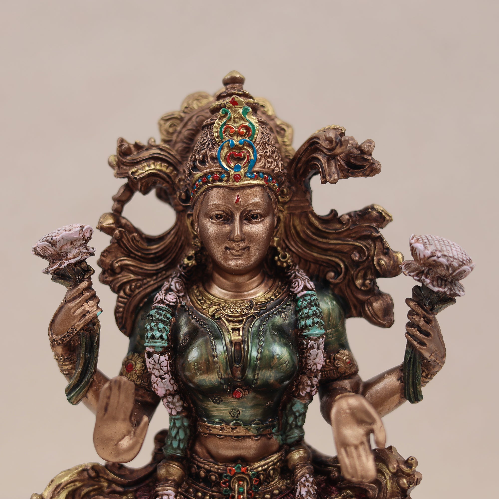 Chowki Ganesh and Lakhsmi Set in Copper Finish In 8 Inch