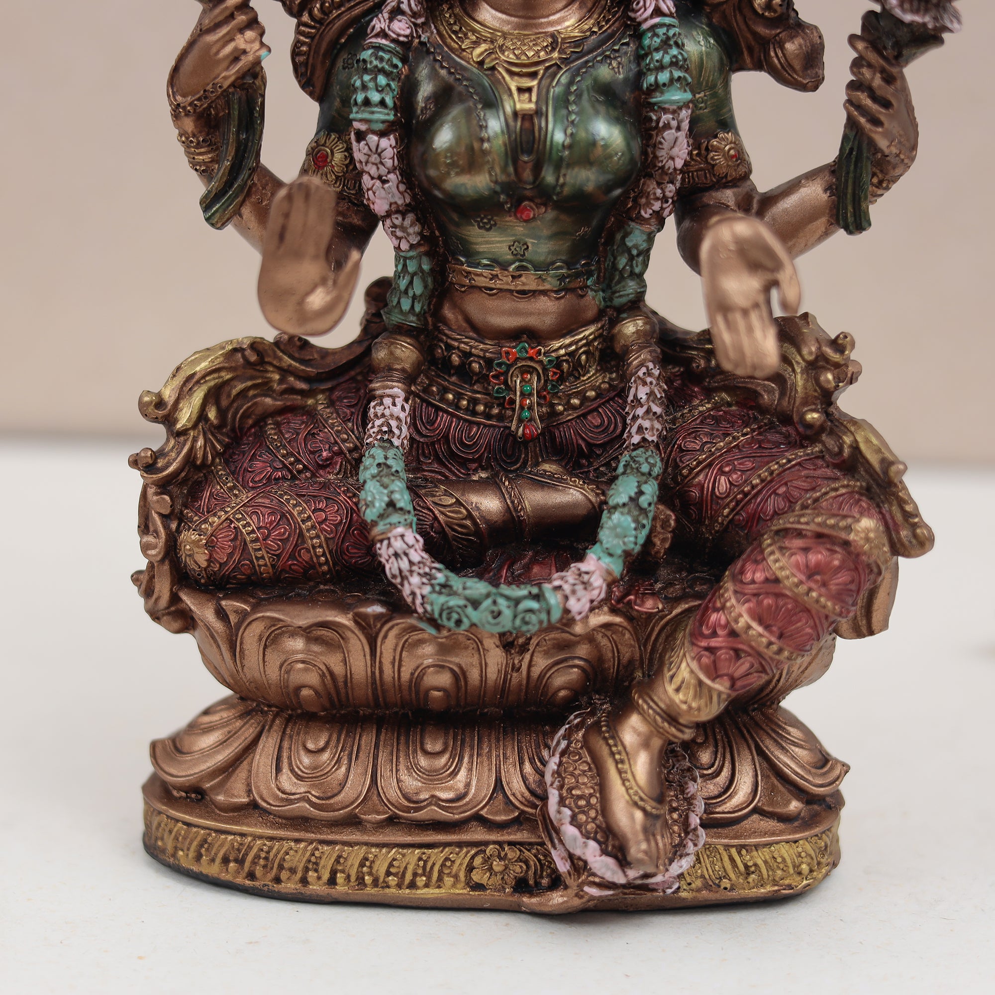 Chowki Ganesh and Lakhsmi Set in Copper Finish In 8 Inch