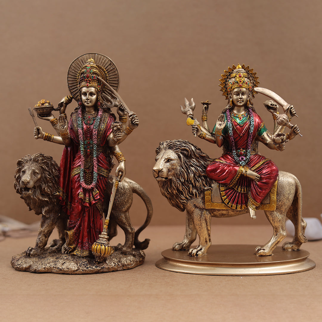 Standing Maa Durga In Multicolor (Resin) In 12 Inches (30.48 Cm)