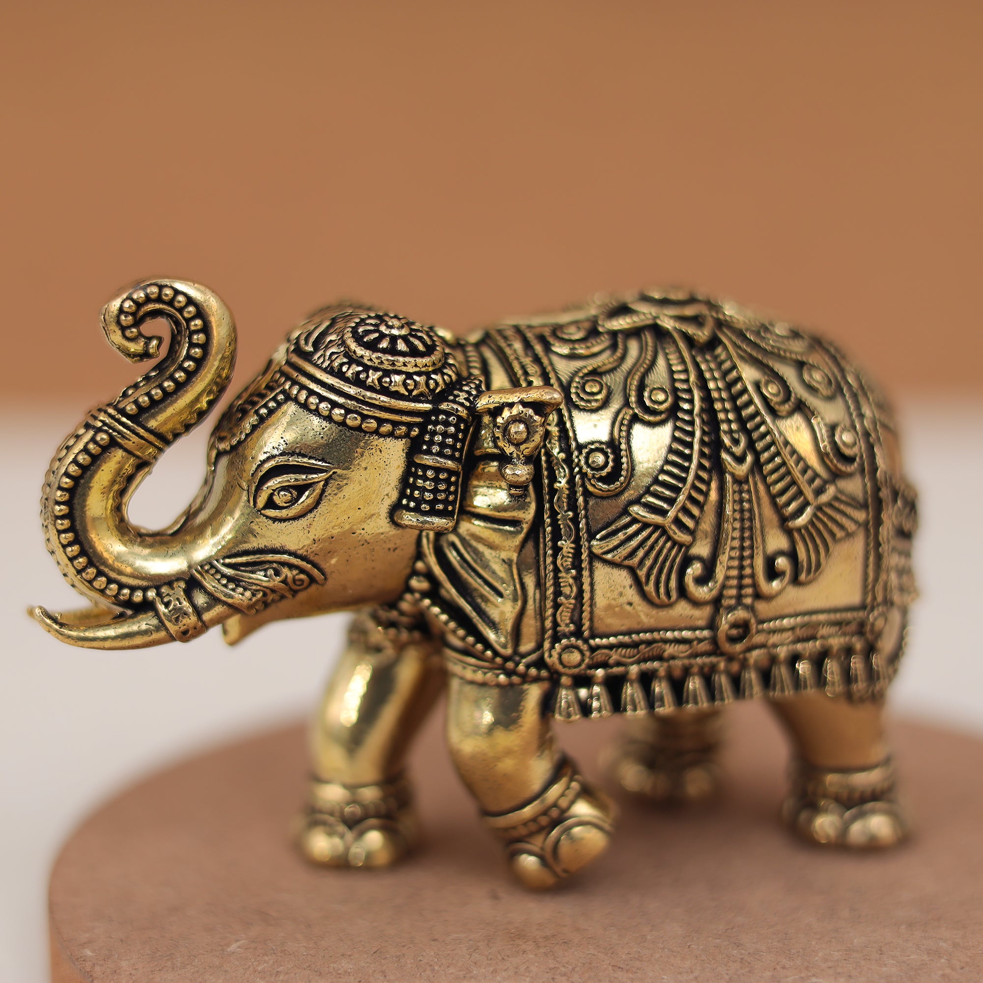 Brass Up Trunk Beautiful Carving Vastu Elephant In 2 & 3 Inches