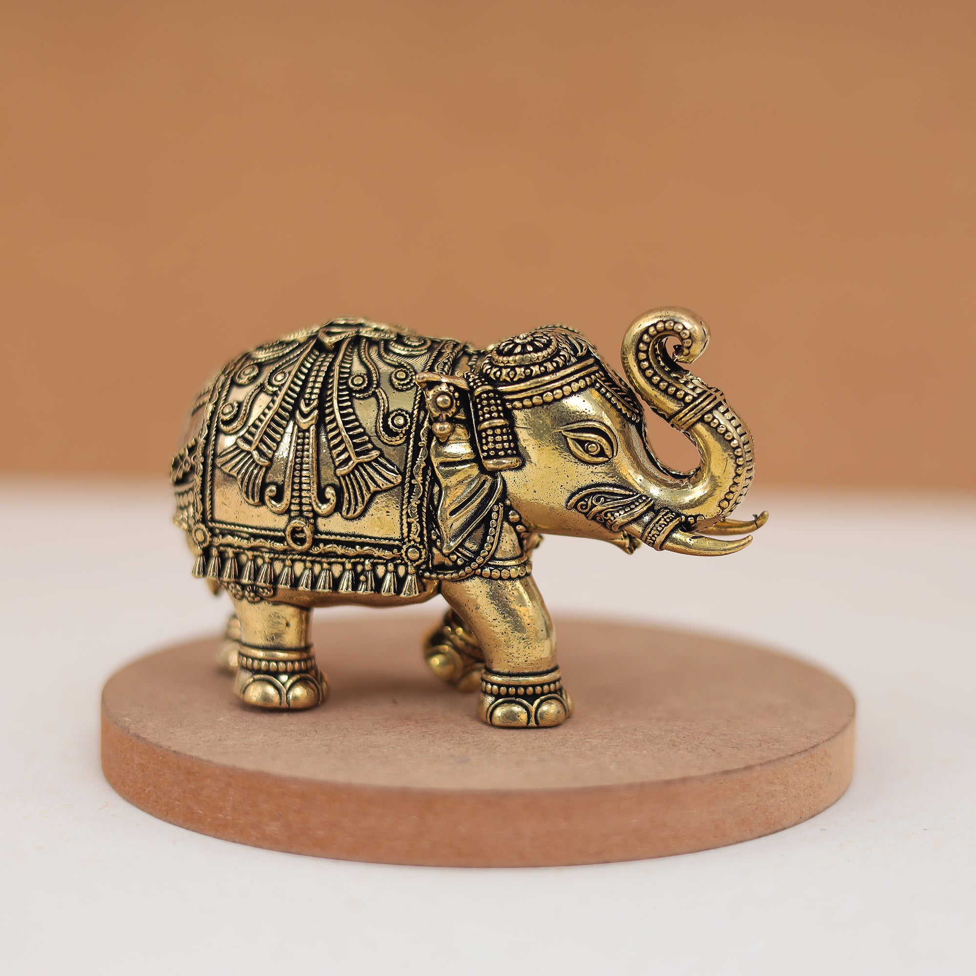 Brass Up Trunk Beautiful Carving Vastu Elephant In 2 & 3 Inches
