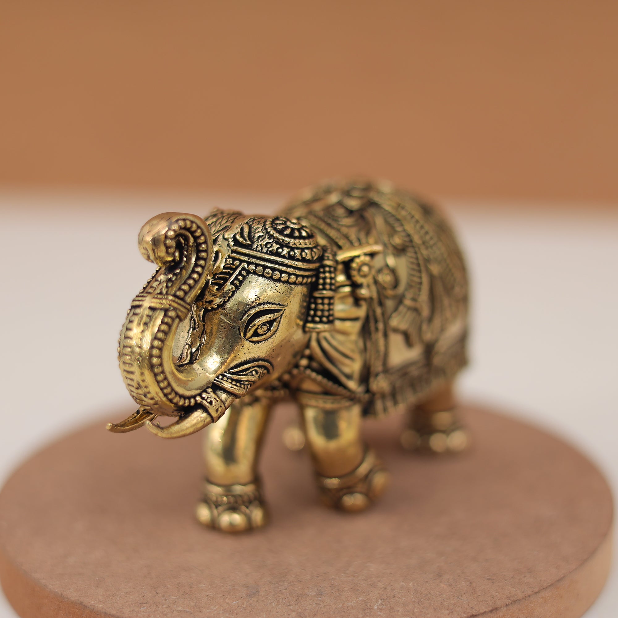 Brass Up Trunk Beautiful Carving Vastu Elephant In 2 & 3 Inches